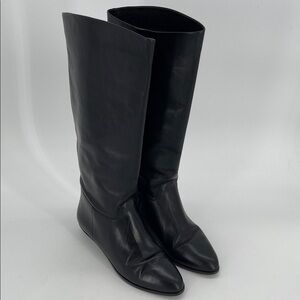 Vintage 9 West Black Leather Boots Women Size 7